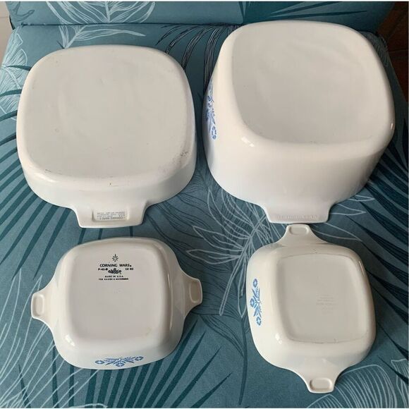 Vintage Corning Ware BLUE CORNFLOWER Baking Casserole Dish Lot 6 piece SET - Picture 6 of 6